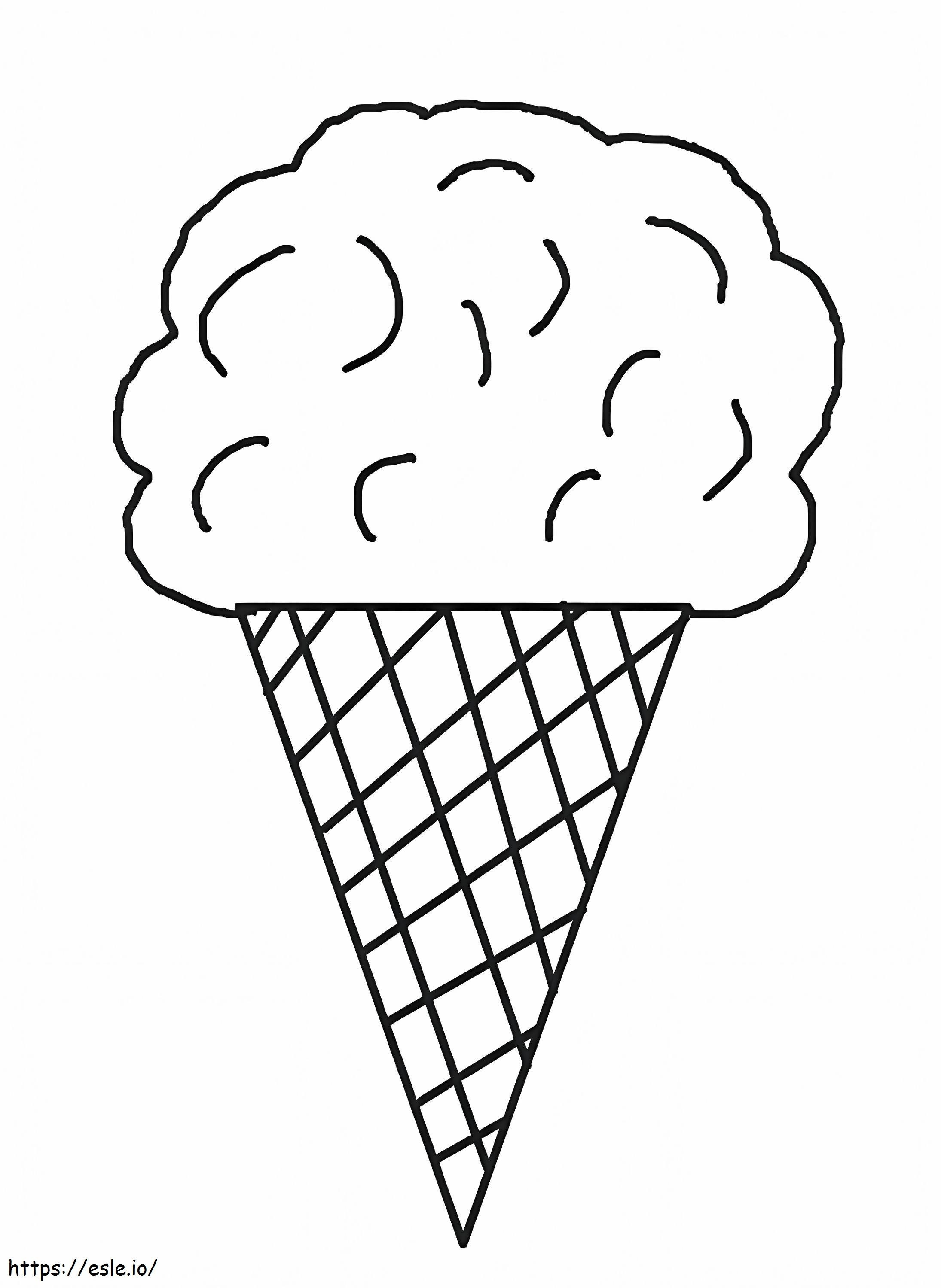 シンプルなアイスクリーム ぬりえ - 塗り絵