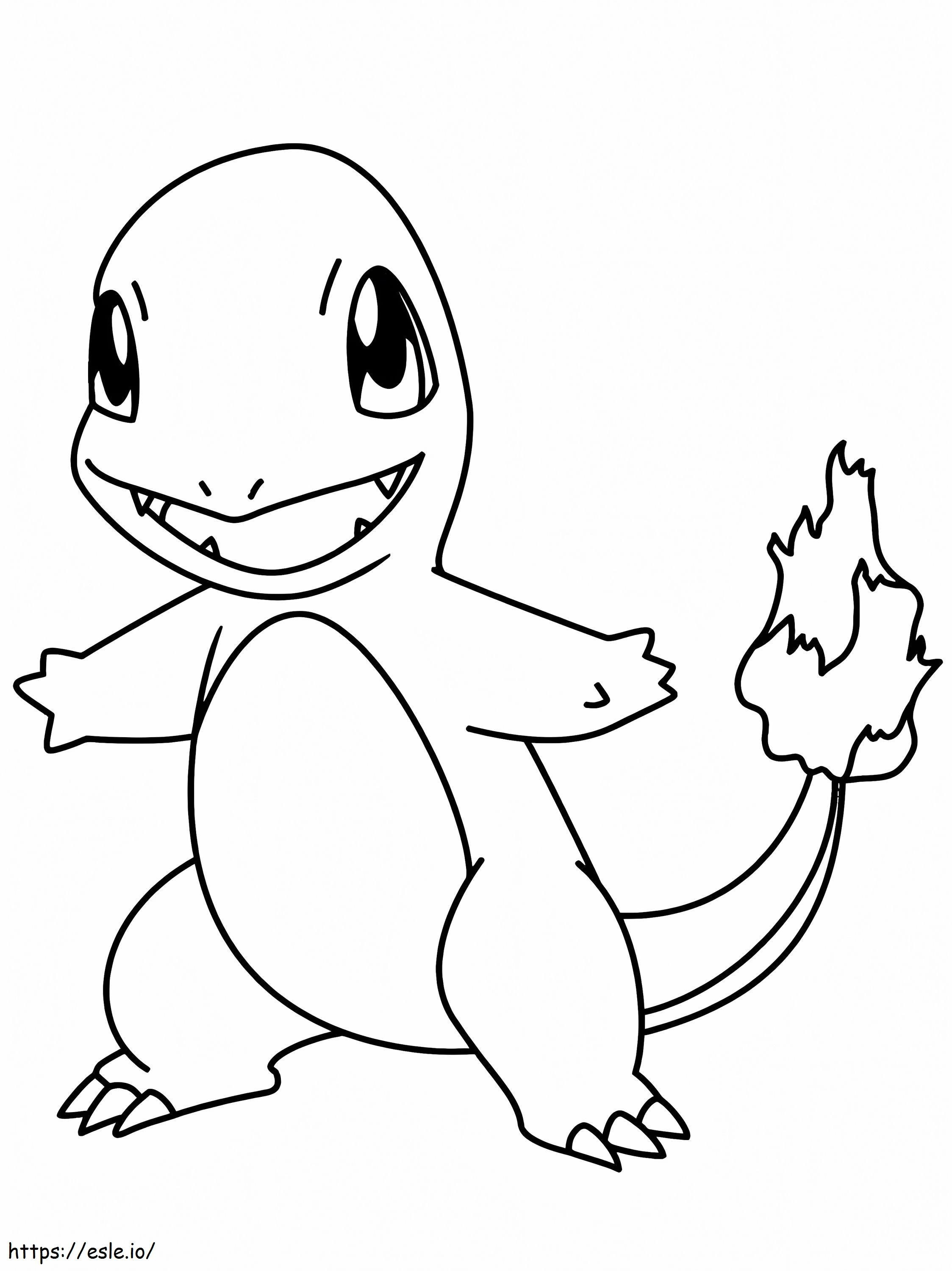 Smiling Salameche coloring page