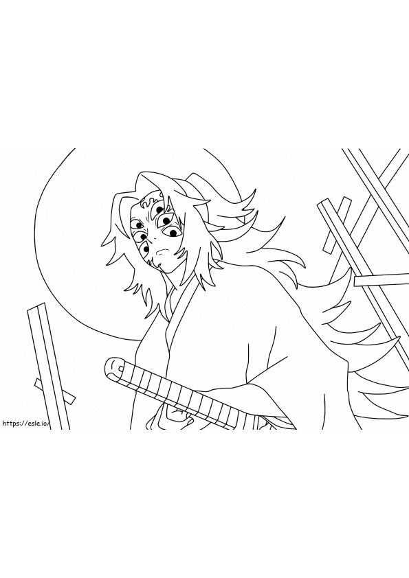 Coloriage Kokushibo, tueur de démons à imprimer dessin
