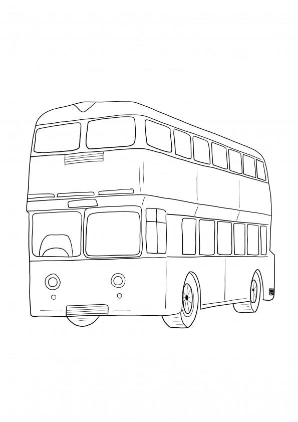 desenho de ônibus de dois andares para colorir de graça