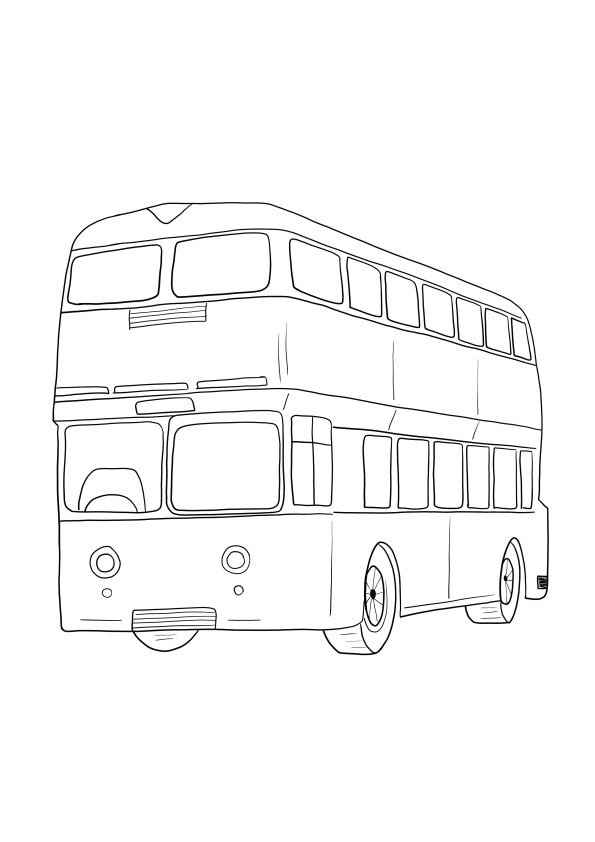 double-decker bus coloring page for free