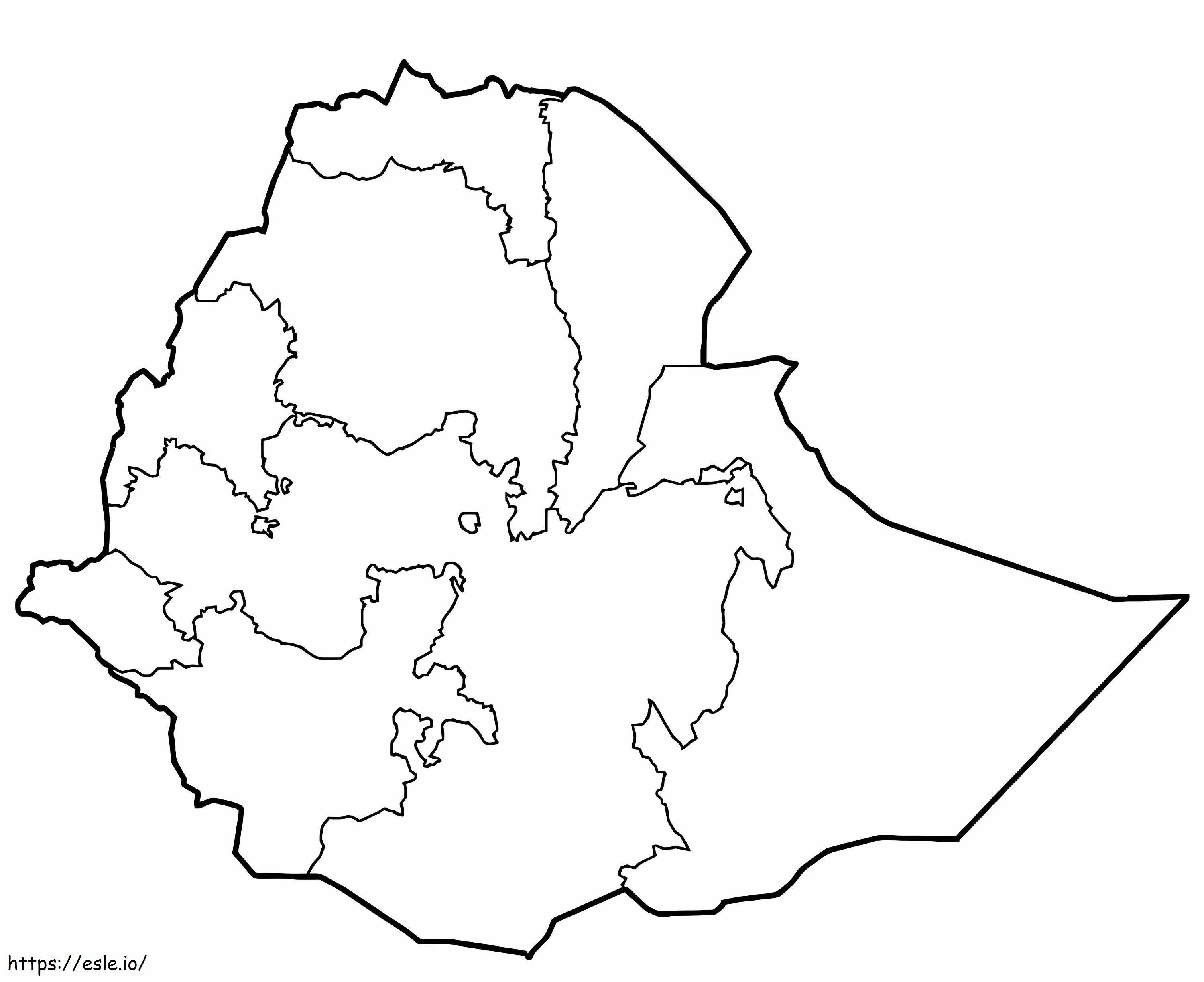 Map Of Ethiopia coloring page