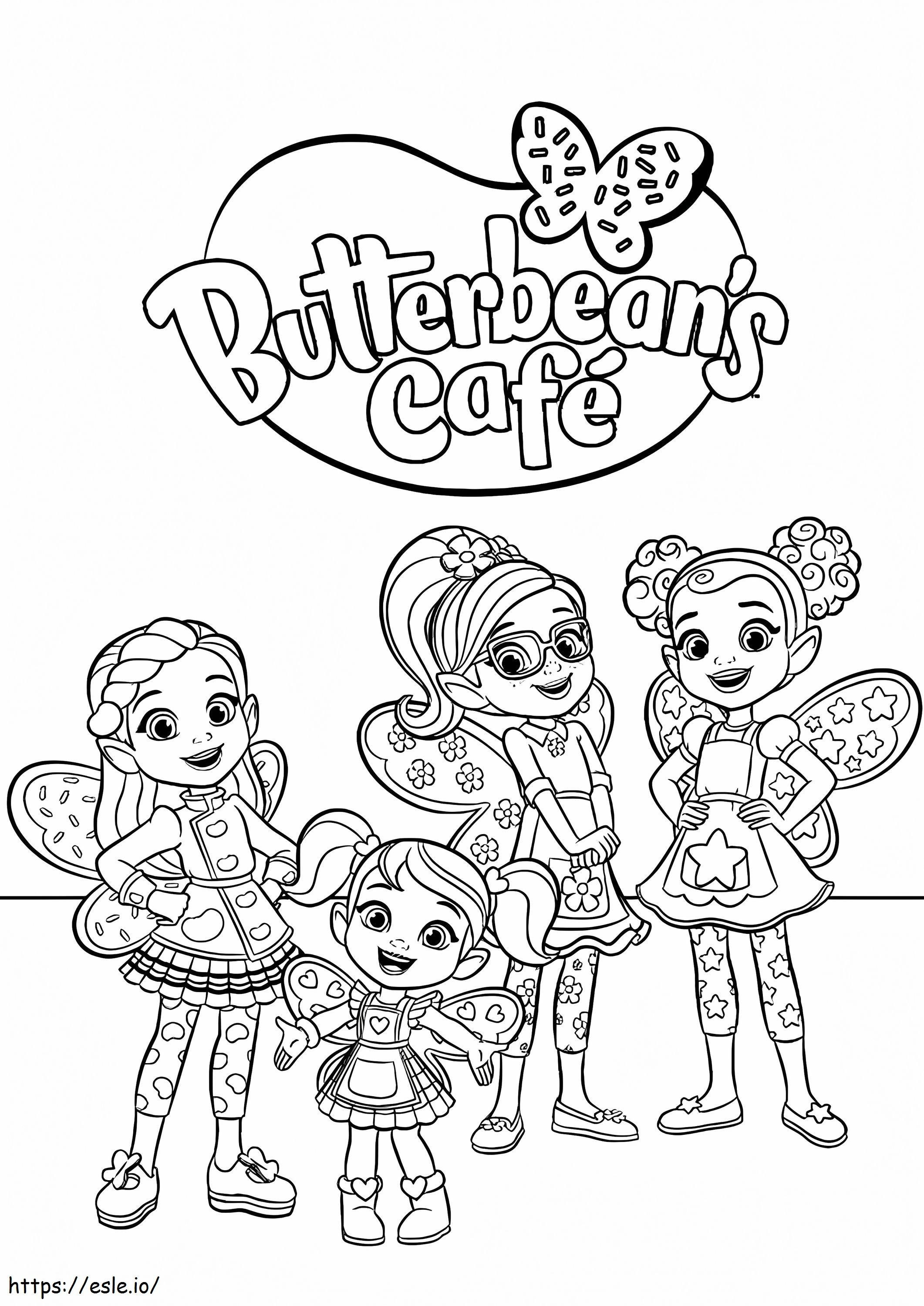Personages uit Butterbeans Cafe kleurplaat kleurplaat