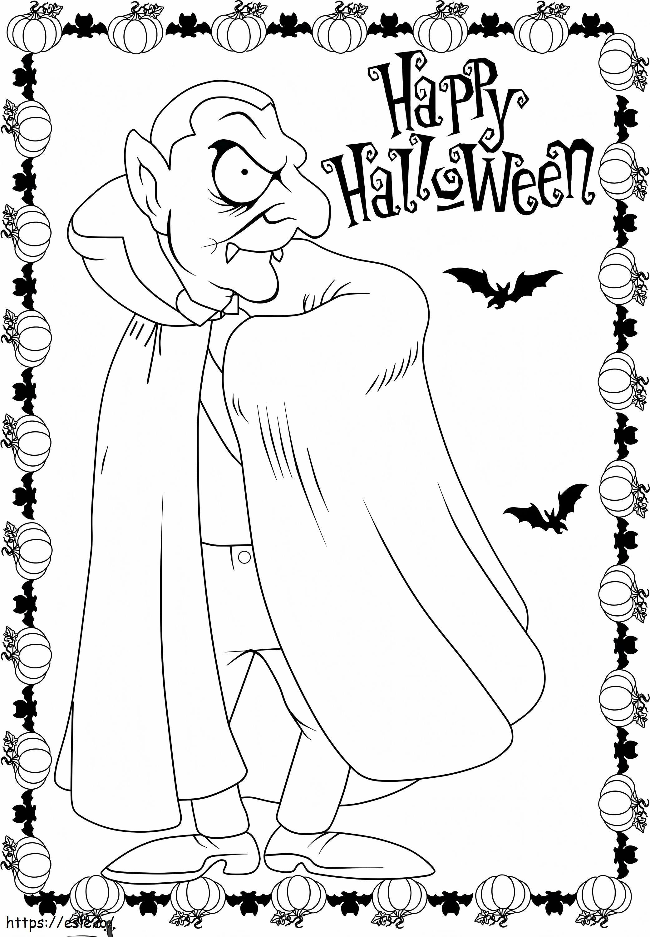 Cartoon Dracula coloring page