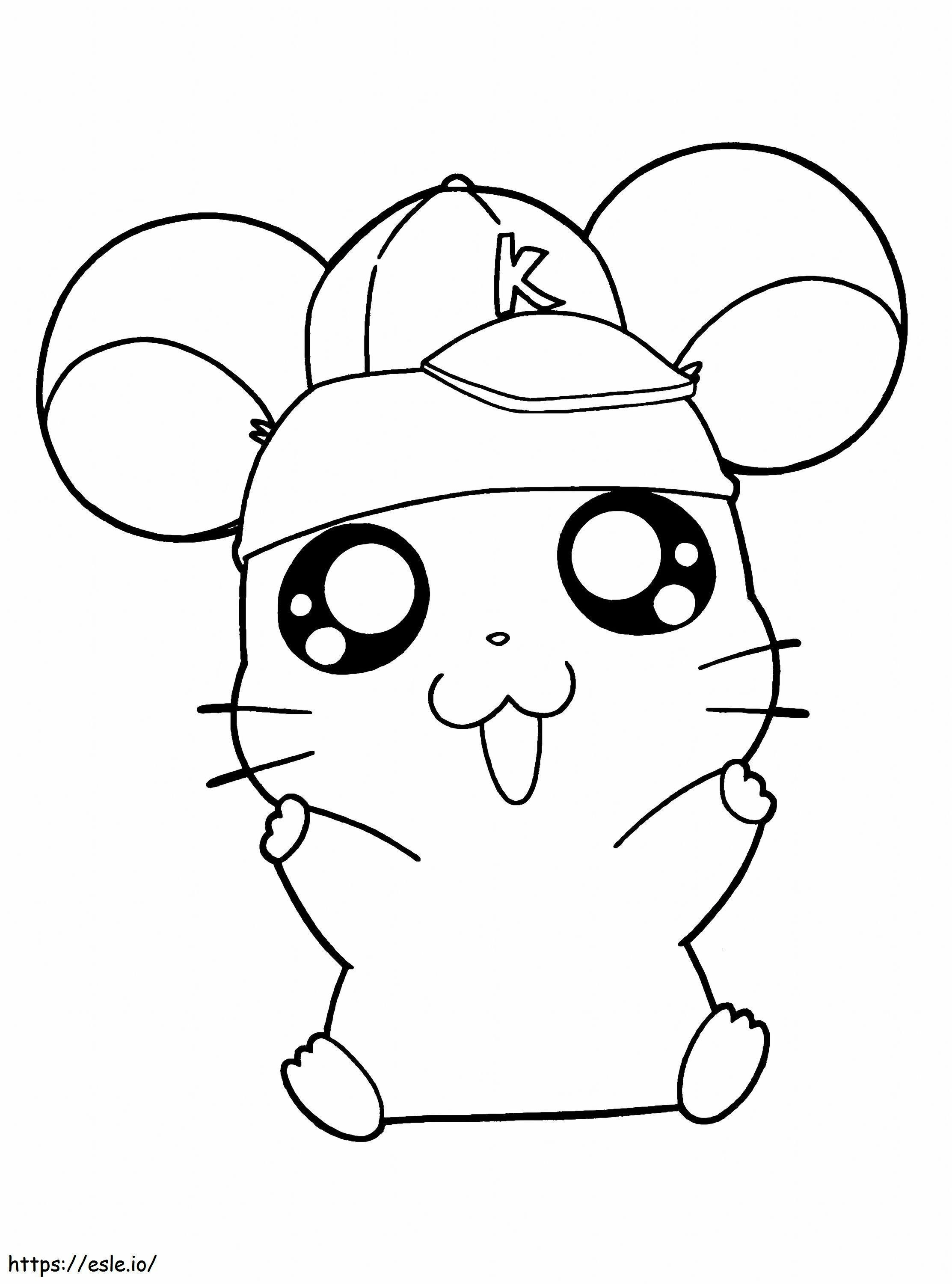Hamster Dengan Topi Bersisik Gambar Mewarnai