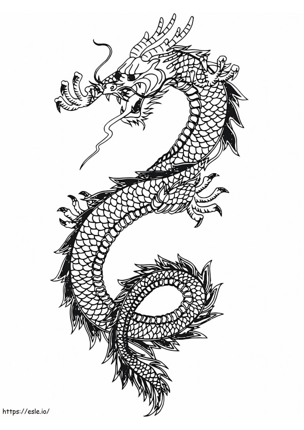Gran dragón chino para colorear