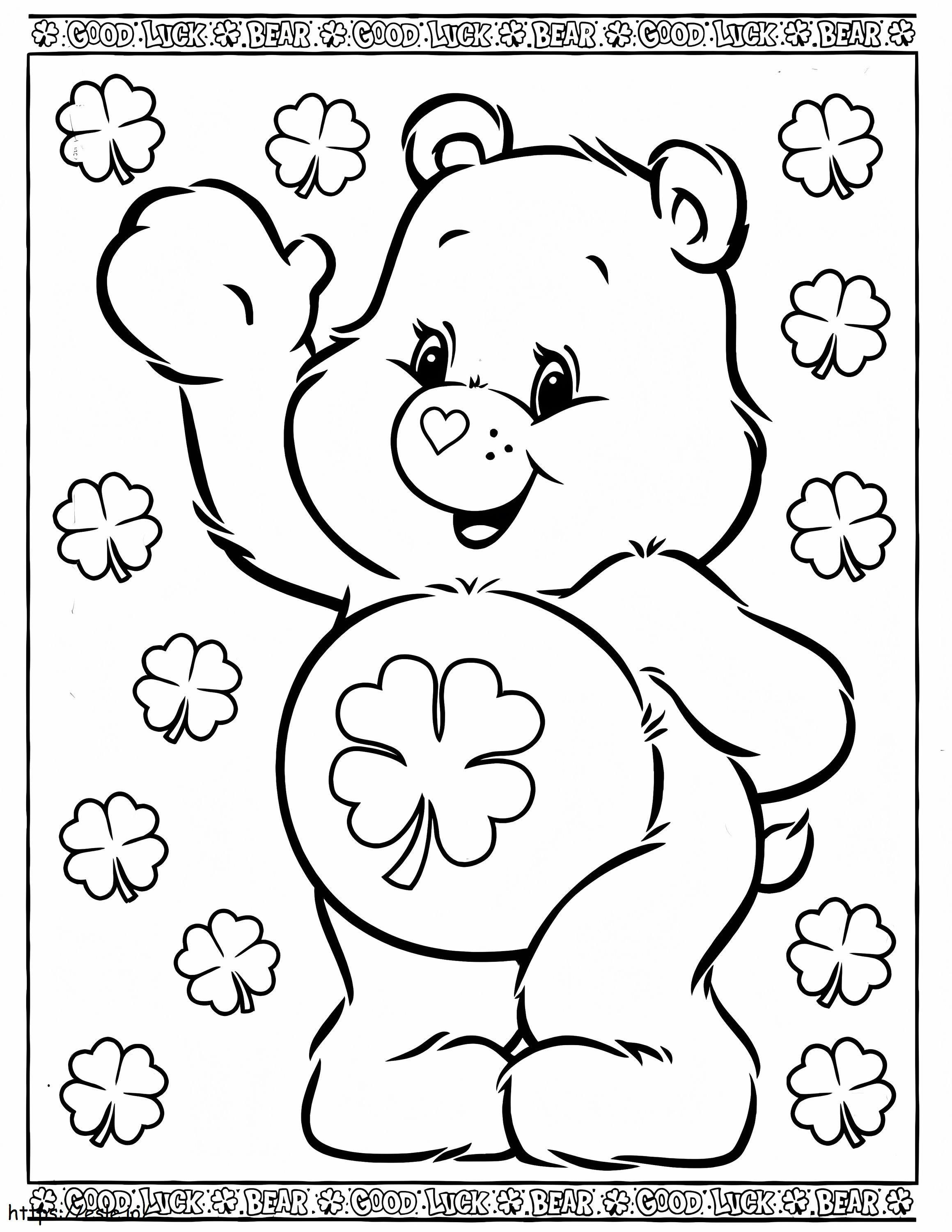 Coloriage Bonne chance ours à imprimer dessin