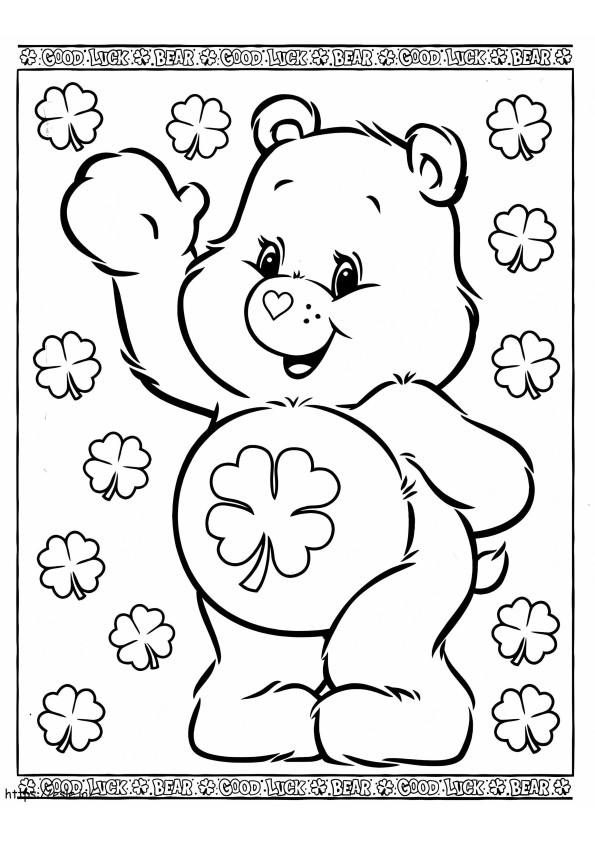Coloriage Bonne chance ours à imprimer dessin