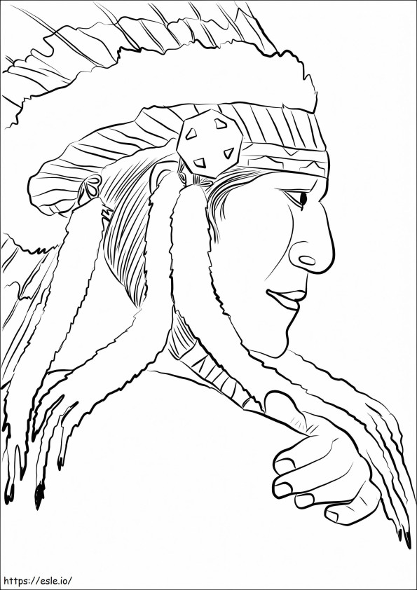 Wódz rdzennych Amerykanów kolorowanka
