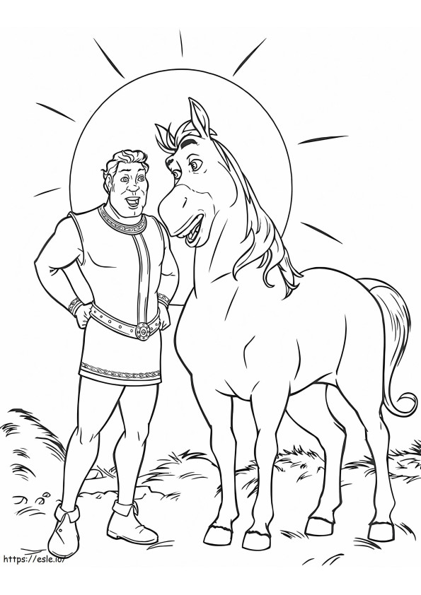 1569080135 Shrek Talking With Donkey A4 coloring page