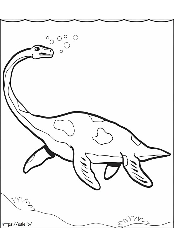 Coloriage Plésiosaure sous l'eau à imprimer dessin