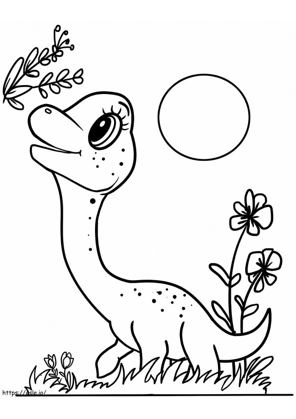 Adorable Brachiosaurus coloring page
