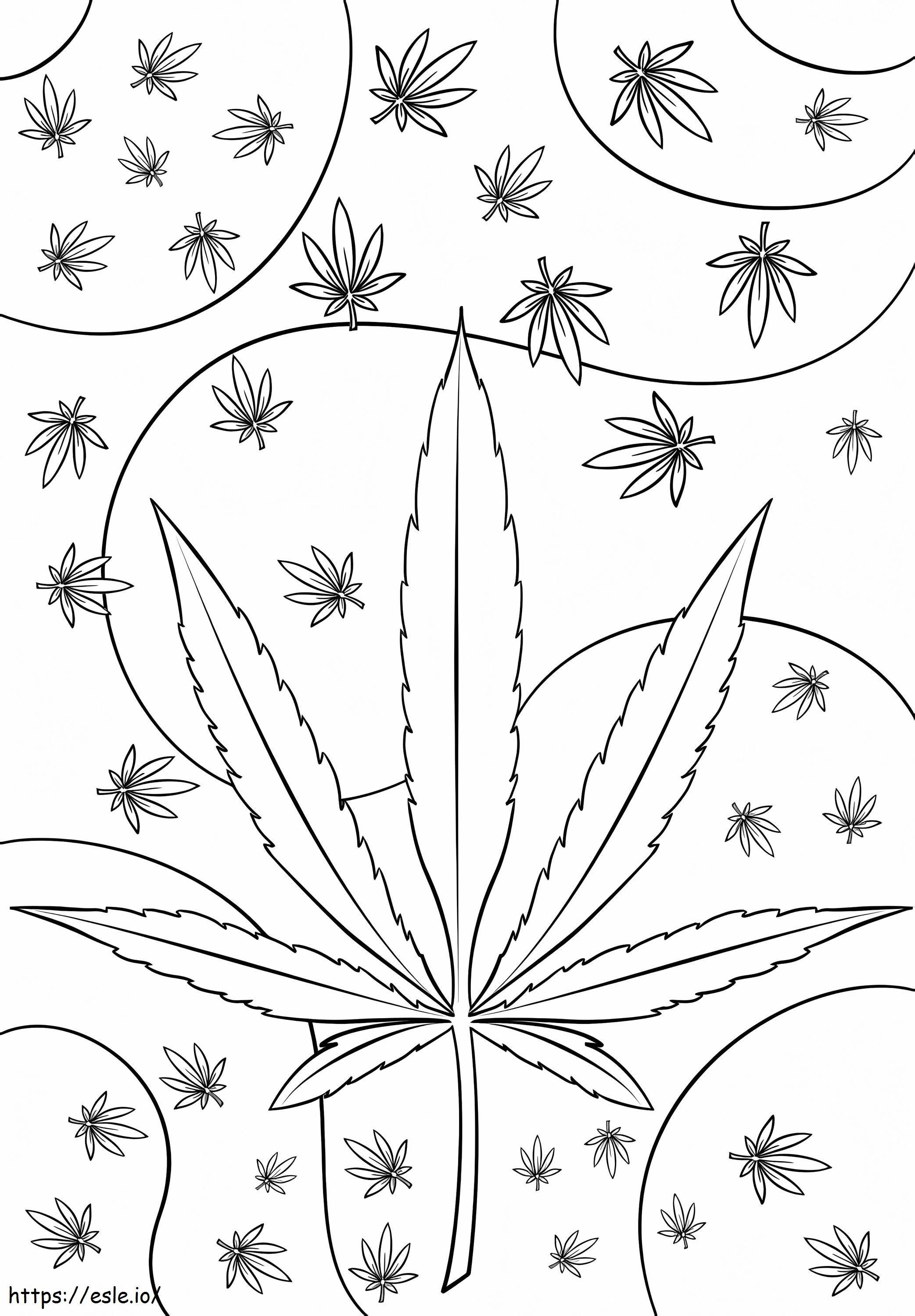 Psychedelic Weed coloring page