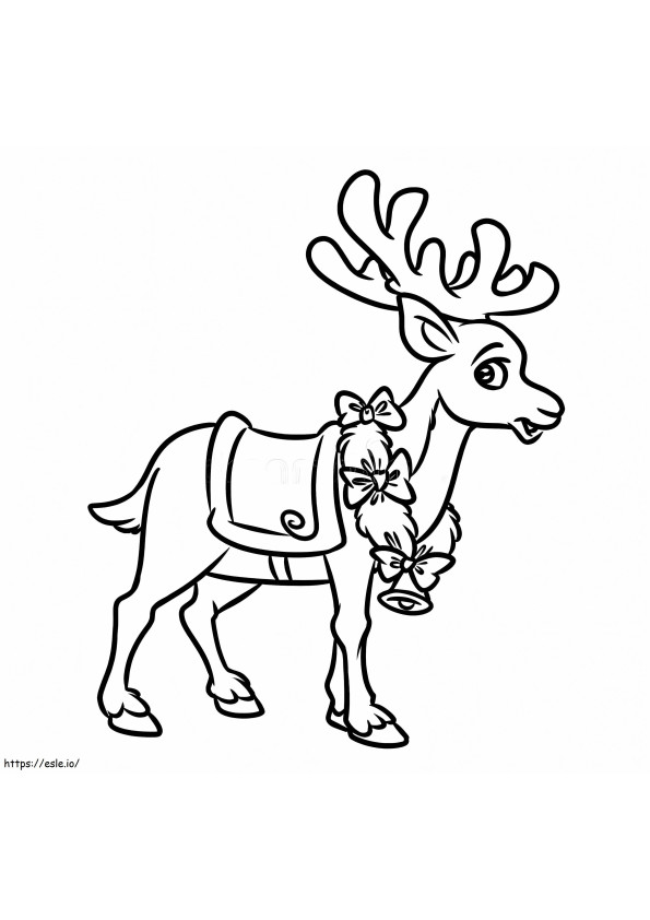 Christmas Santa Reindeer coloring page