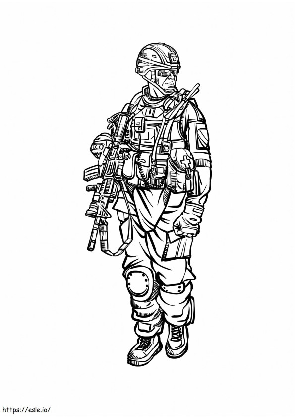 Coloriage Soldat ambulant à imprimer dessin