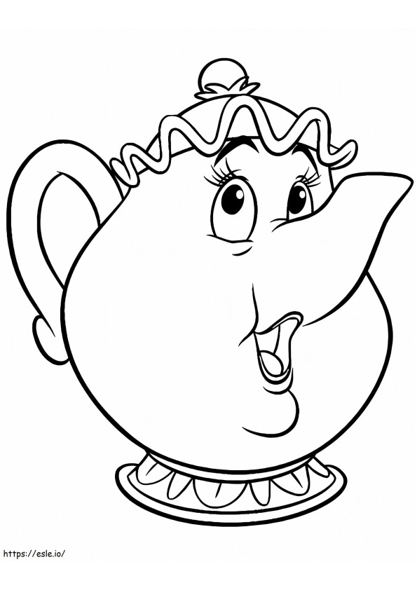 Cartoon Teapot coloring page