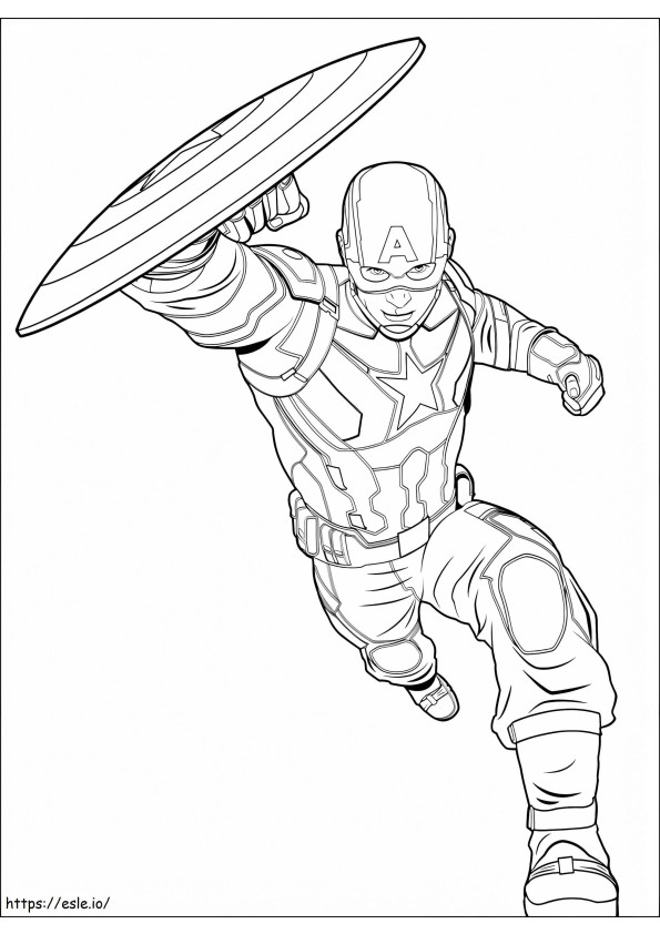 1533956124 Captain America Running A4 coloring page