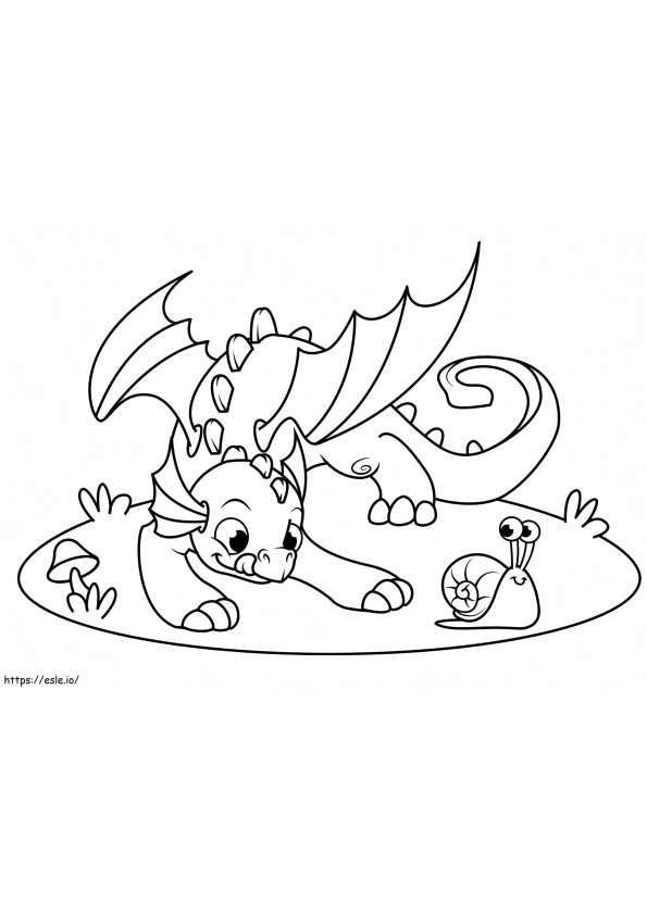 Dragon And Snail coloring page