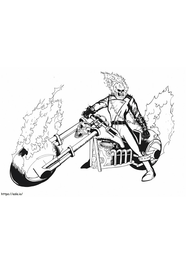 Coloriage Conduite de moto Ghost Rider à imprimer dessin