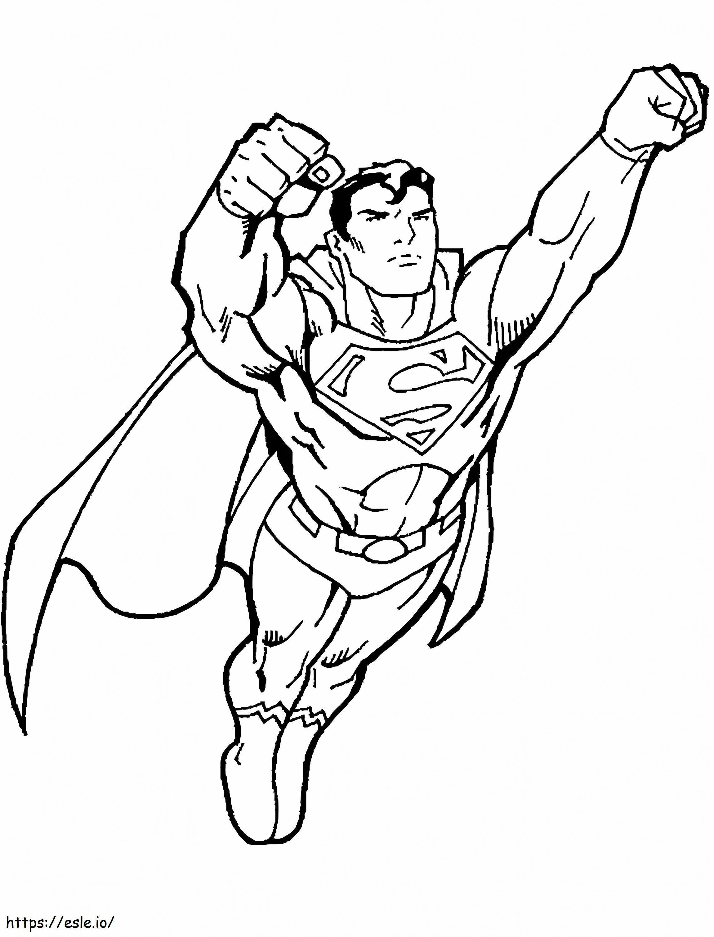 Superman zburător de colorat