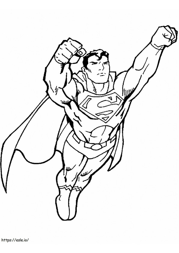 Coloriage Superman volant à imprimer dessin