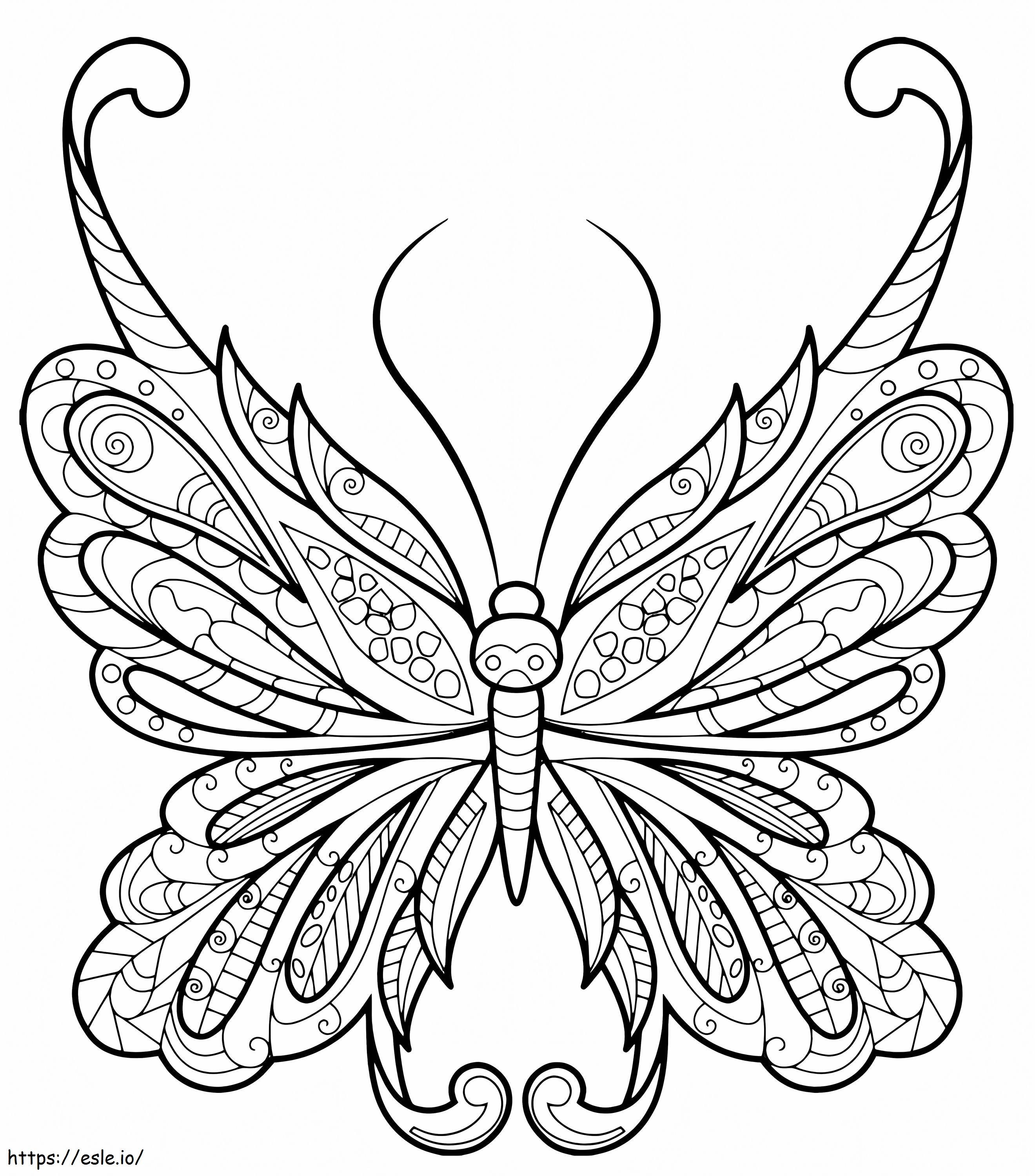 Butterfly Zentangle Pretty Patterns 1 coloring page