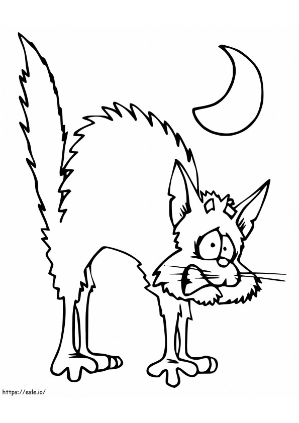 Halloween Cat Is Scary coloring page