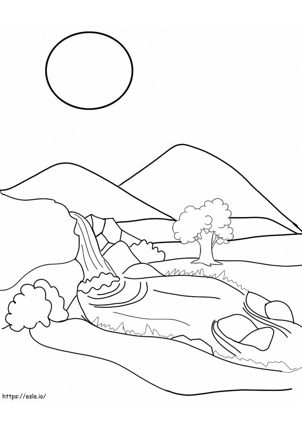 Waterfall 8 coloring page