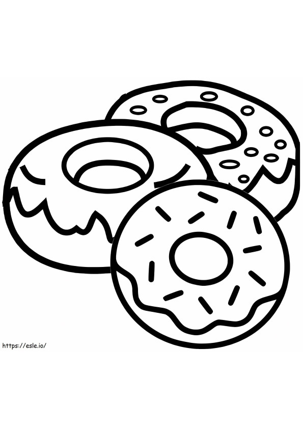Drei Donuts ausmalbilder