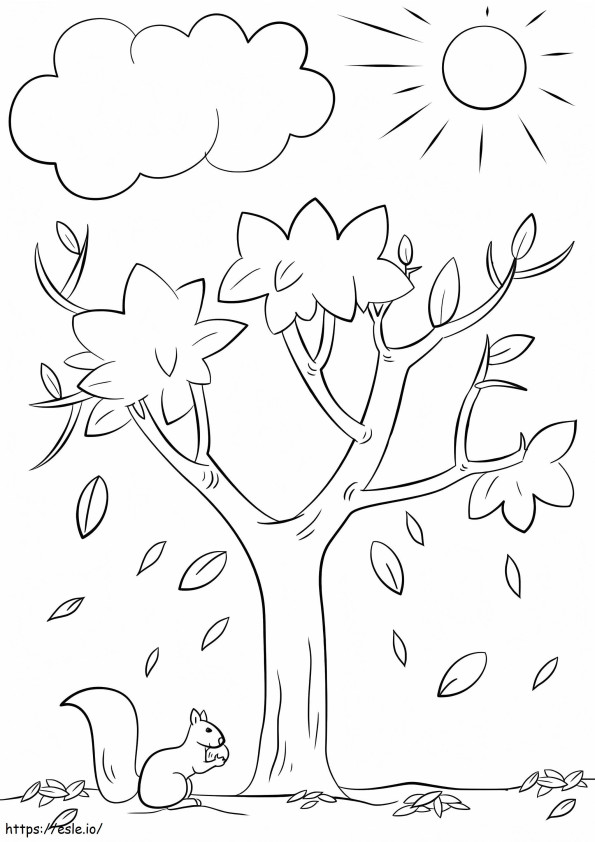 Autumn Tree coloring page