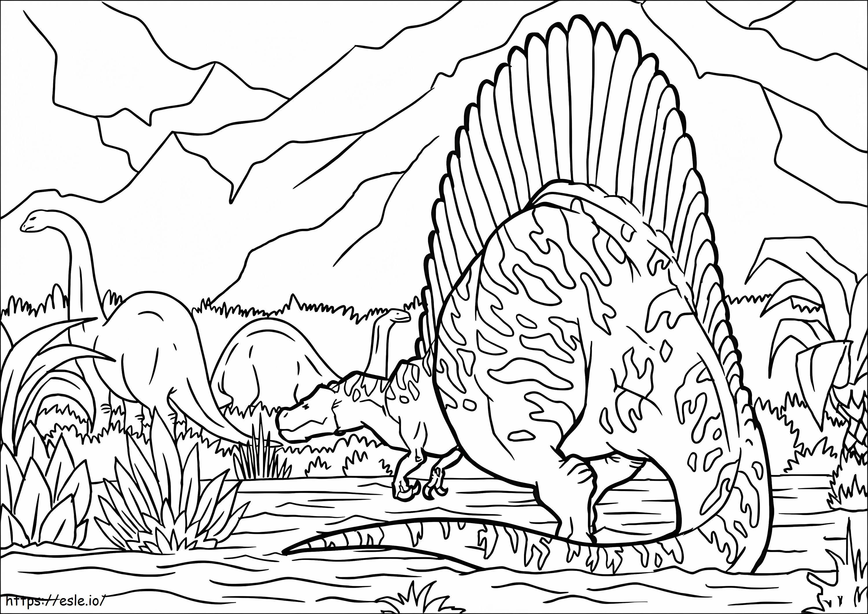 Perburuan Spinosaurus Gambar Mewarnai