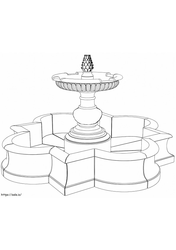 Beautiful Fountain 1 coloring page