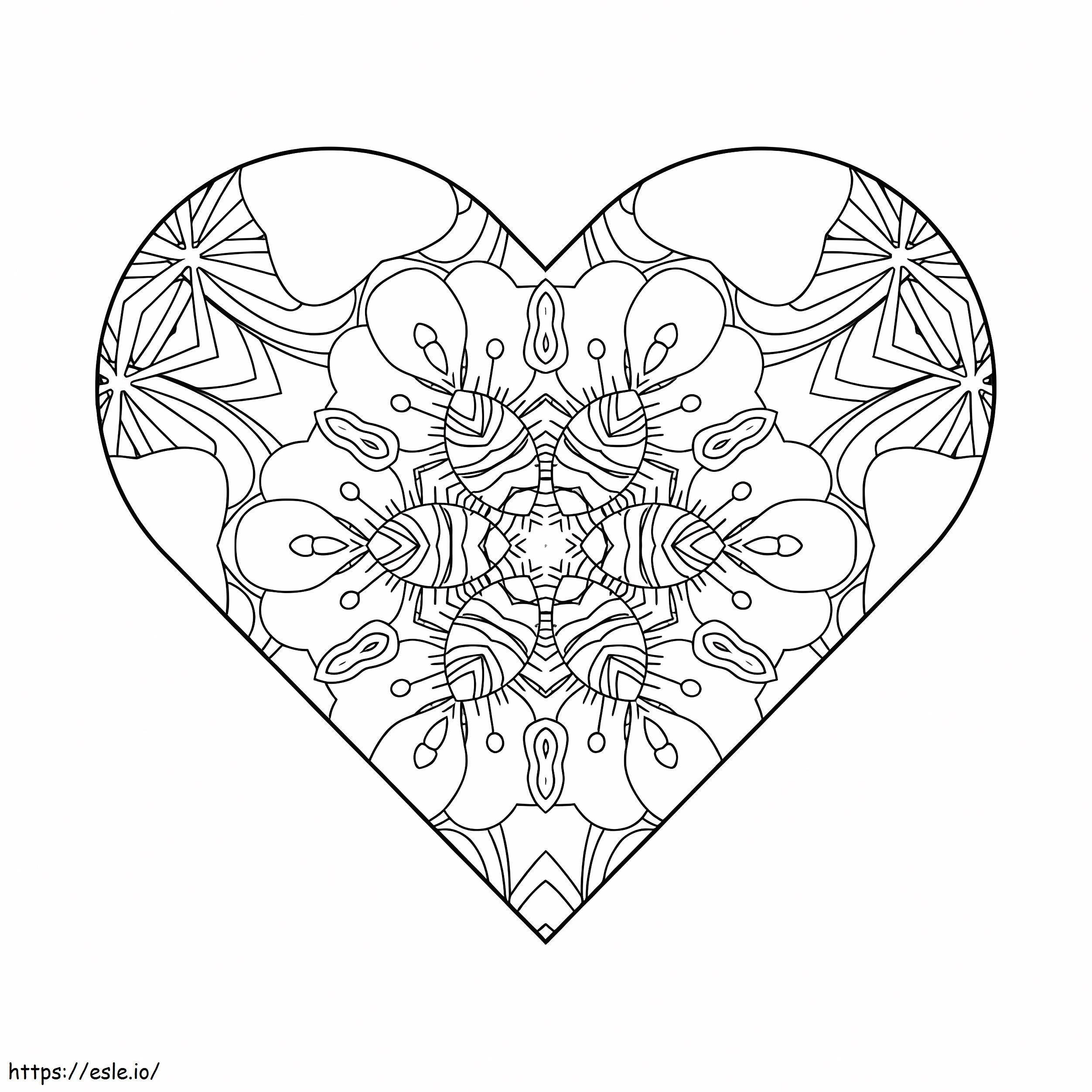 Amazing Heart Mandala coloring page