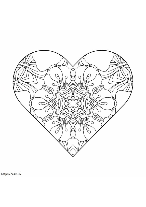 Amazing Heart Mandala coloring page