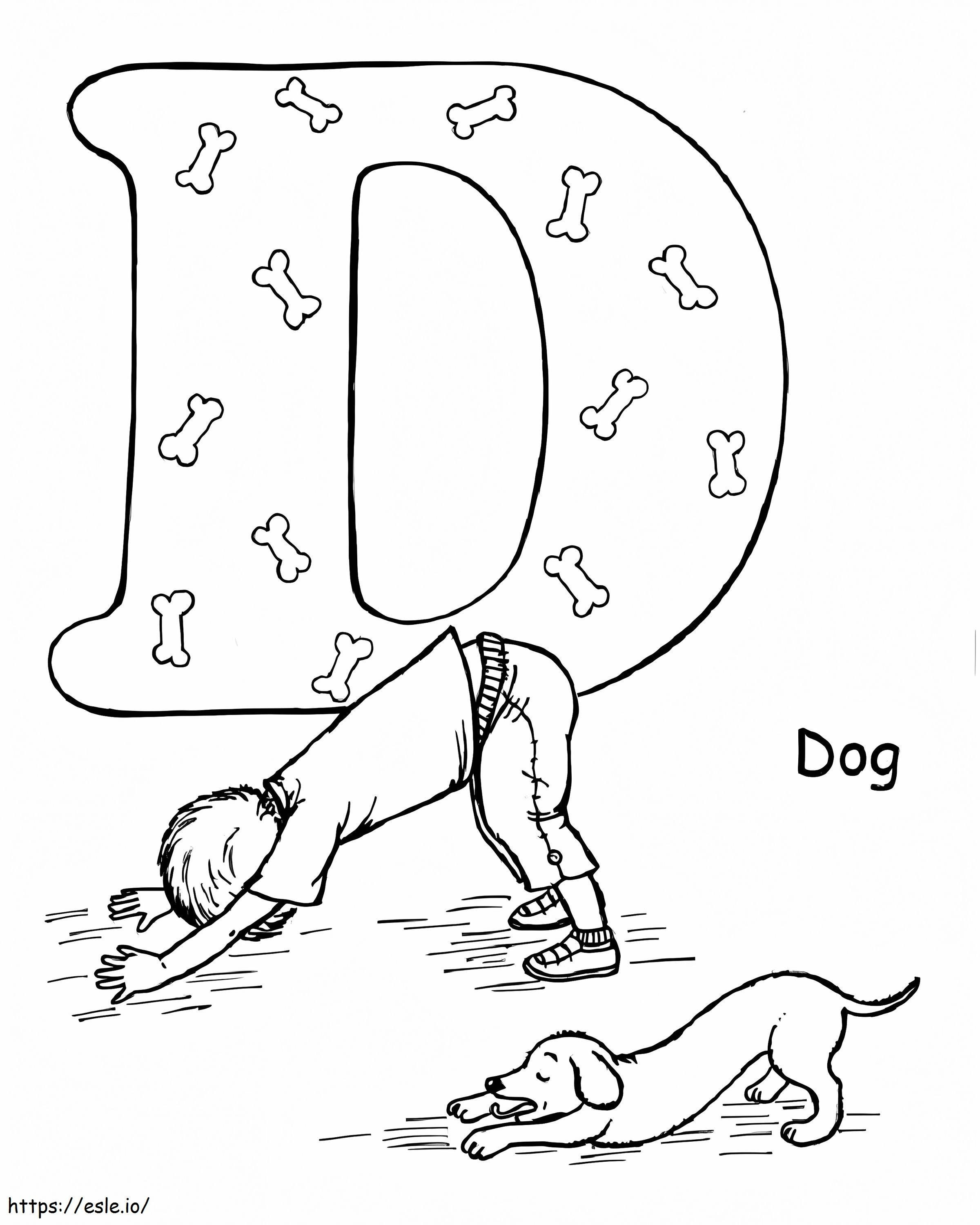 Postura de cachorro para ioga para colorir