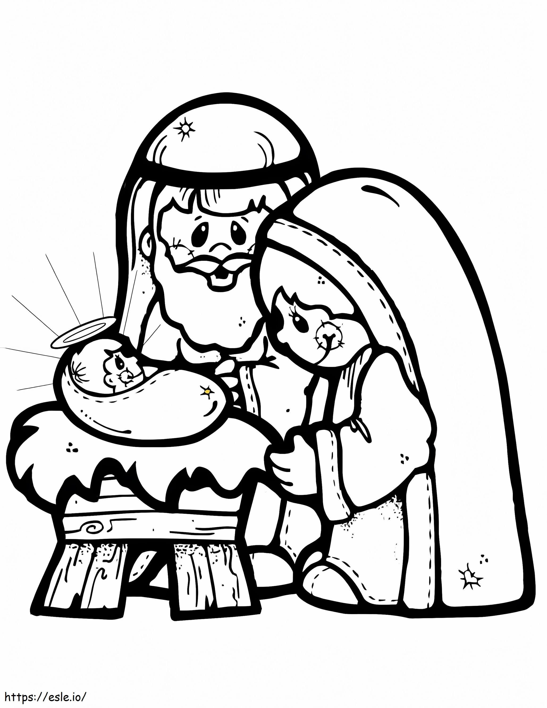 Nativity Scene Baby Jesus coloring page