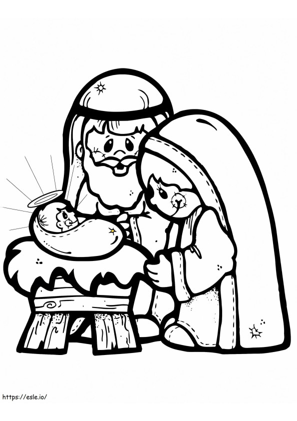 キリスト降誕のシーン赤ちゃんイエス ぬりえ - 塗り絵