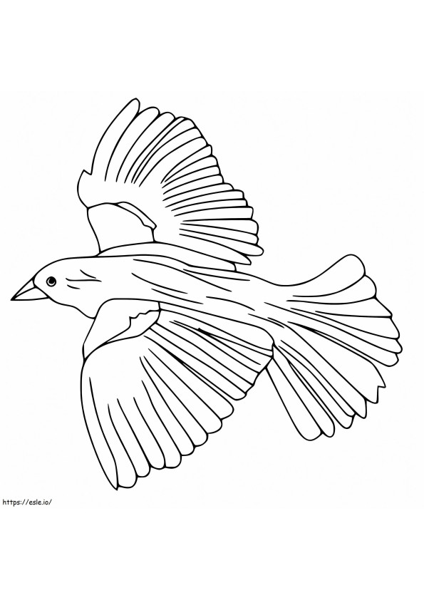 Pasăre albastră zburătoare de colorat