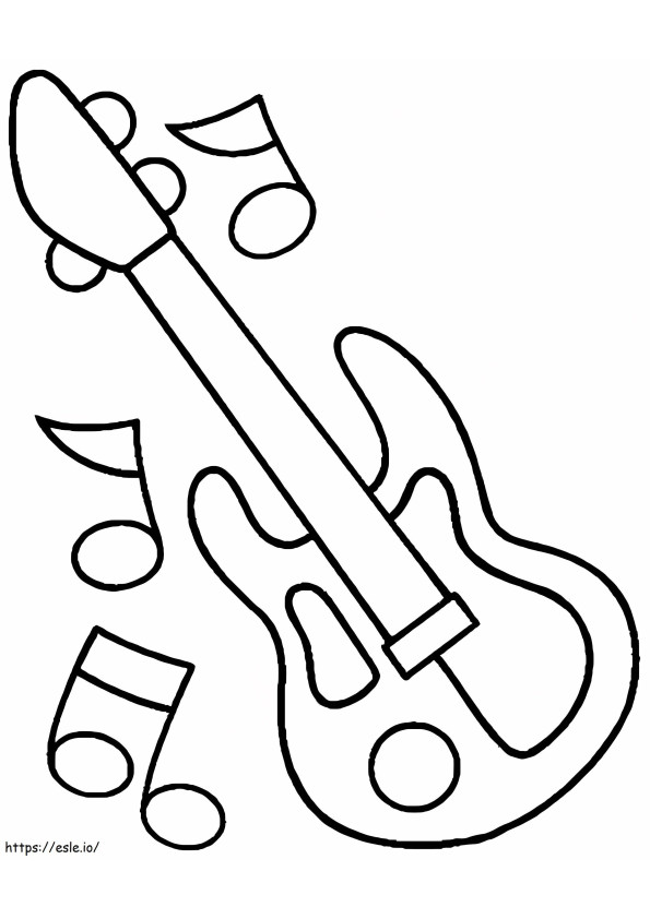Gitarrennoten in Musiknoten