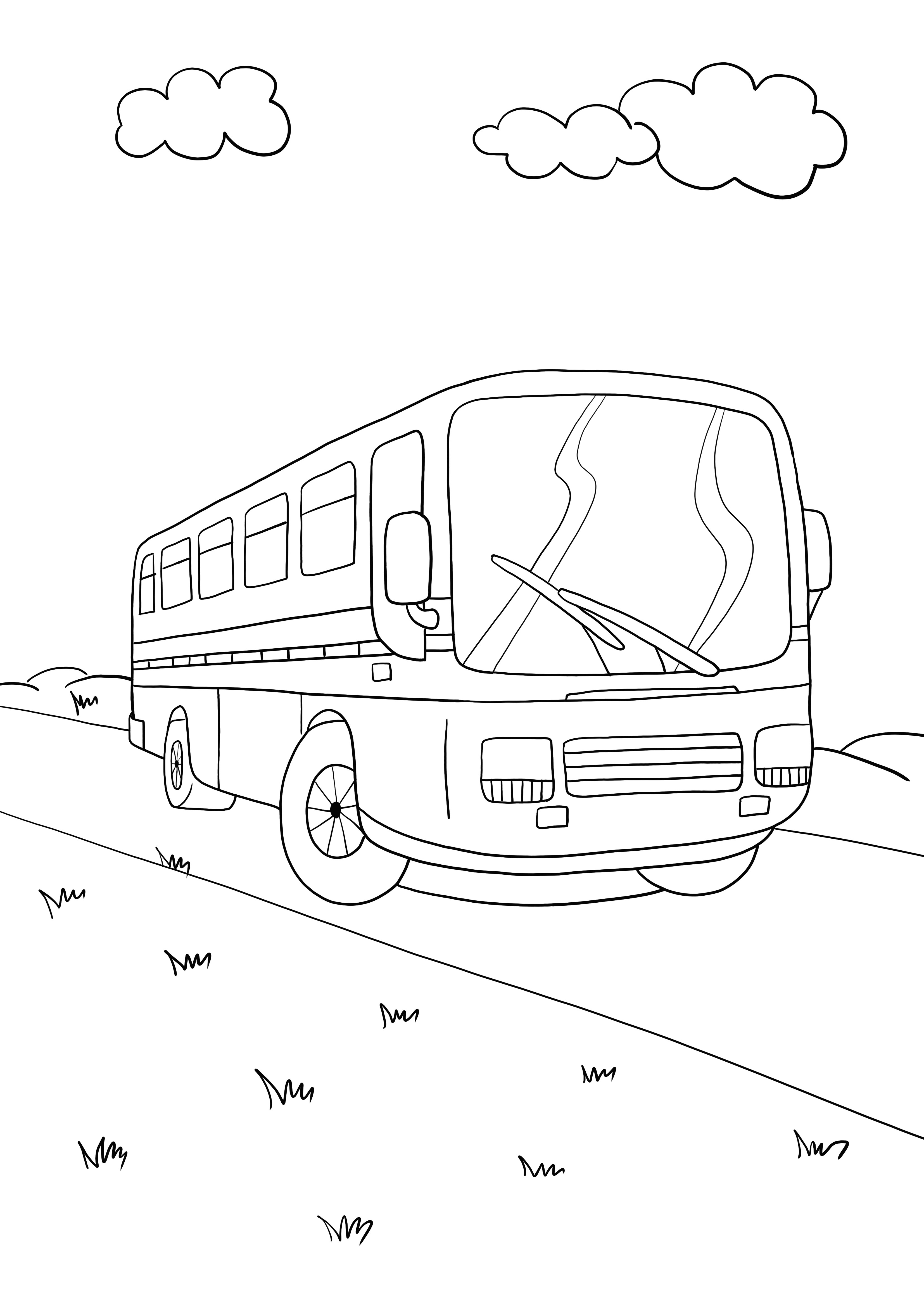 immagine stampabile gratuita di autobus sulla strada