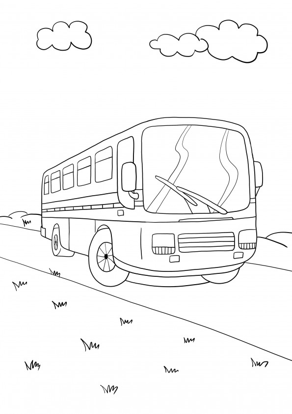 bus on the road free printable image