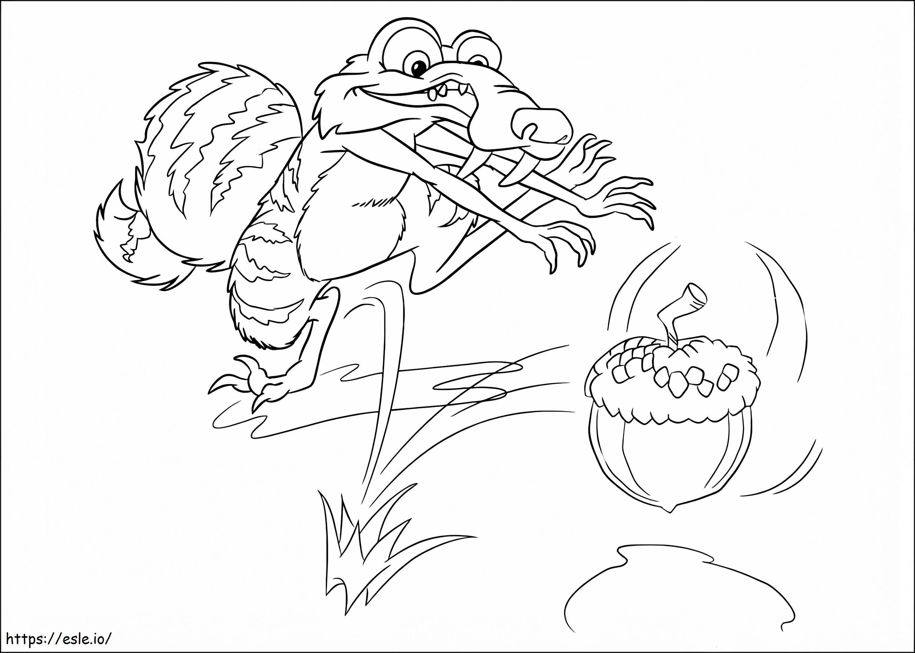 Scrat With Acorn coloring page