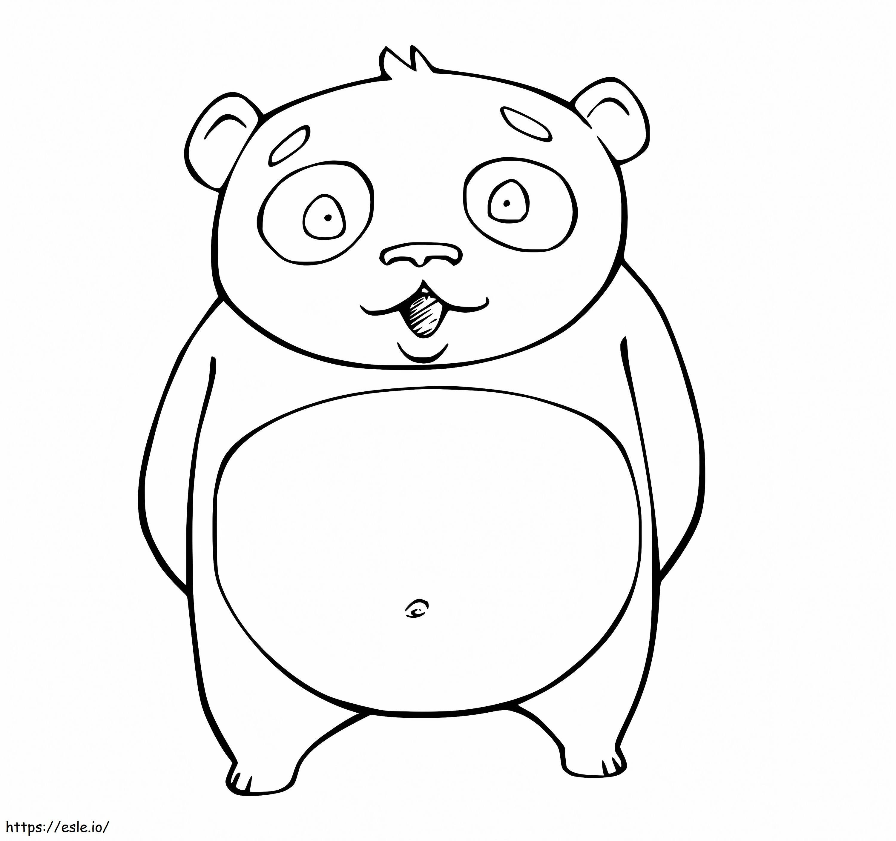 Panda divertido de dibujos animados para colorear