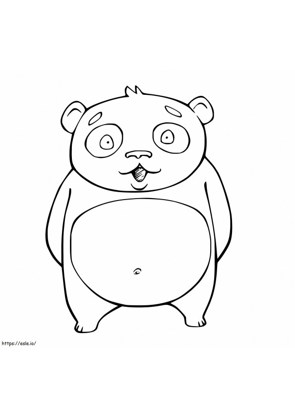 Panda divertido de dibujos animados para colorear