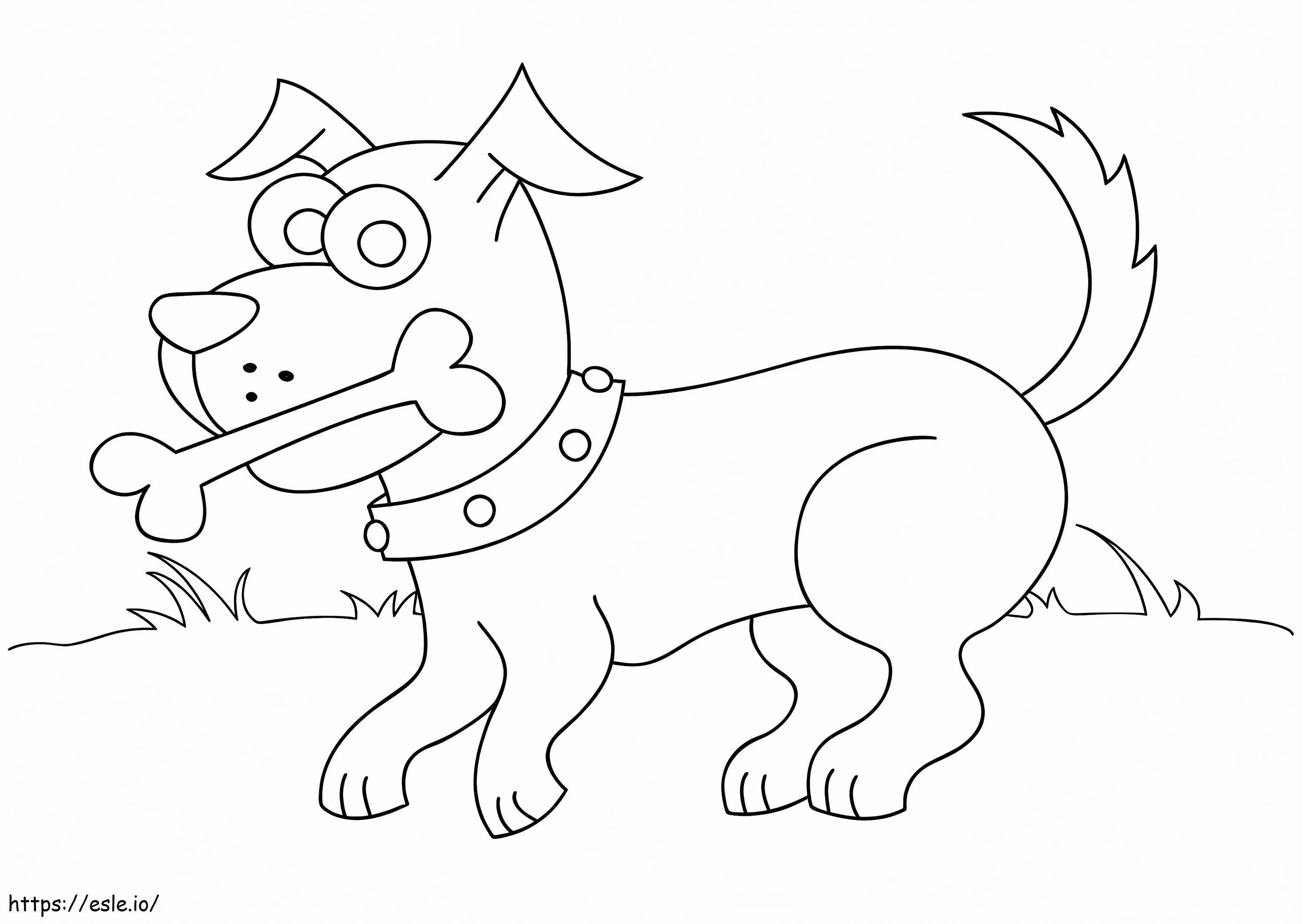 Puppy And Bone coloring page