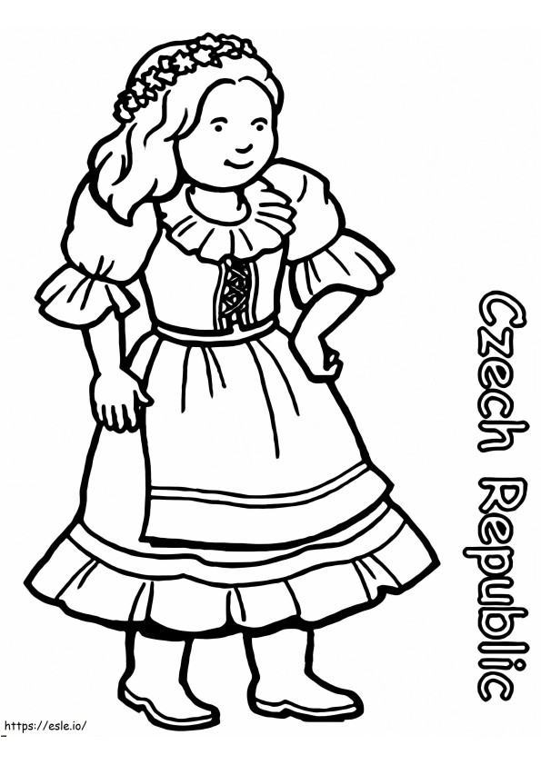Czech Republic Girl coloring page