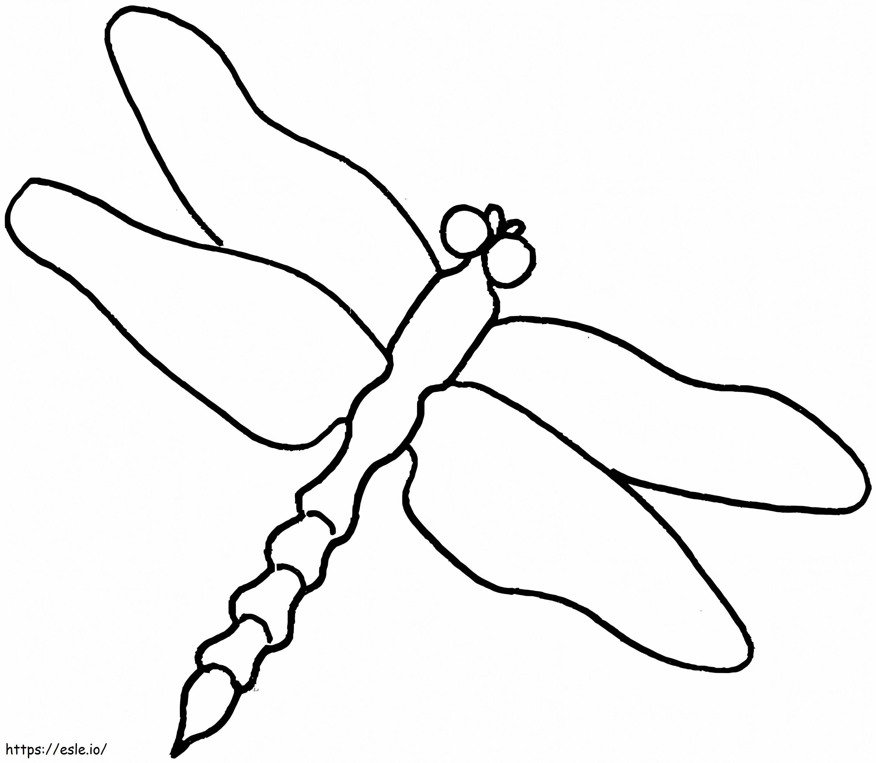 Linha de libélula para colorir