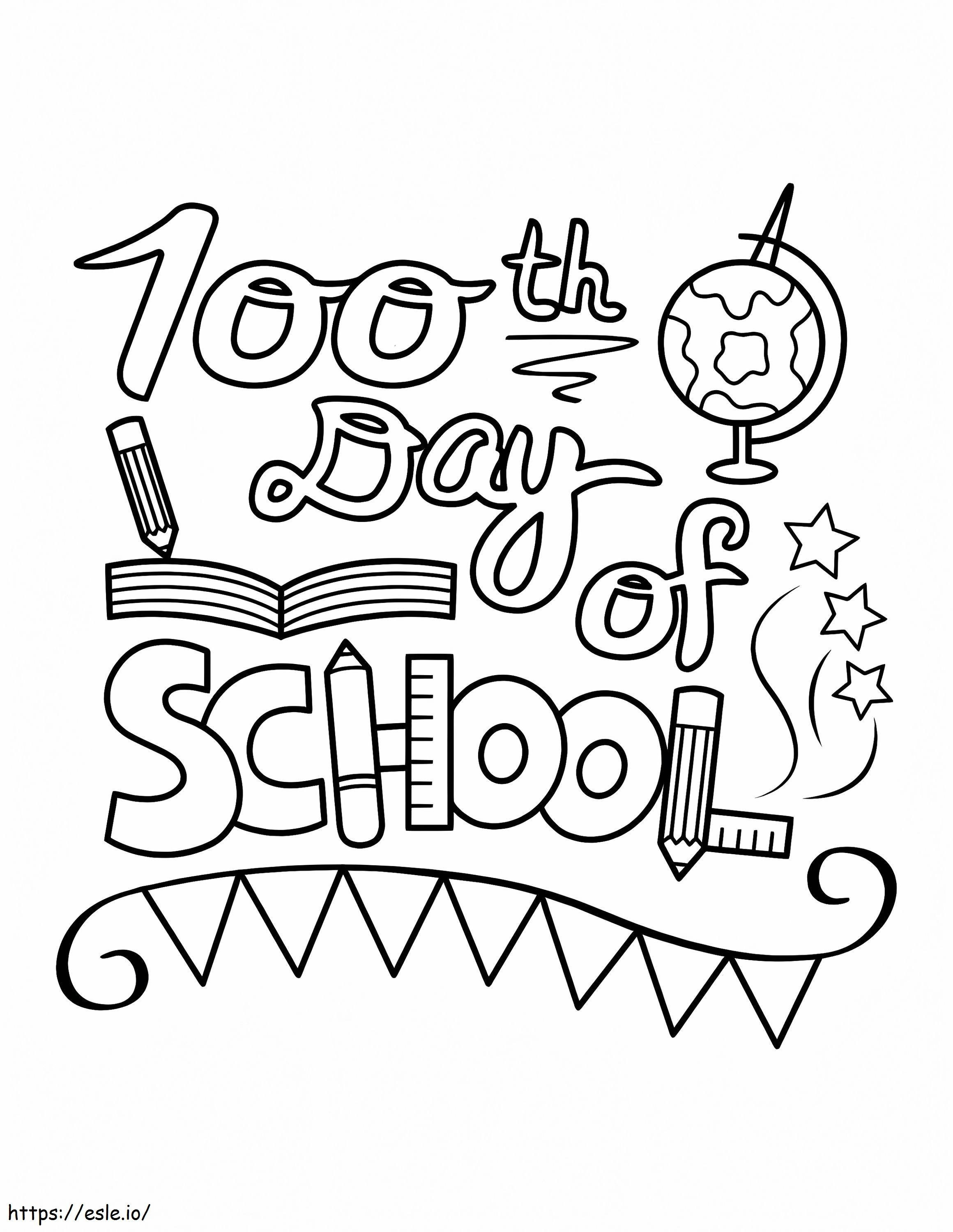 印刷する学校の 100 日目 ぬりえ - 塗り絵