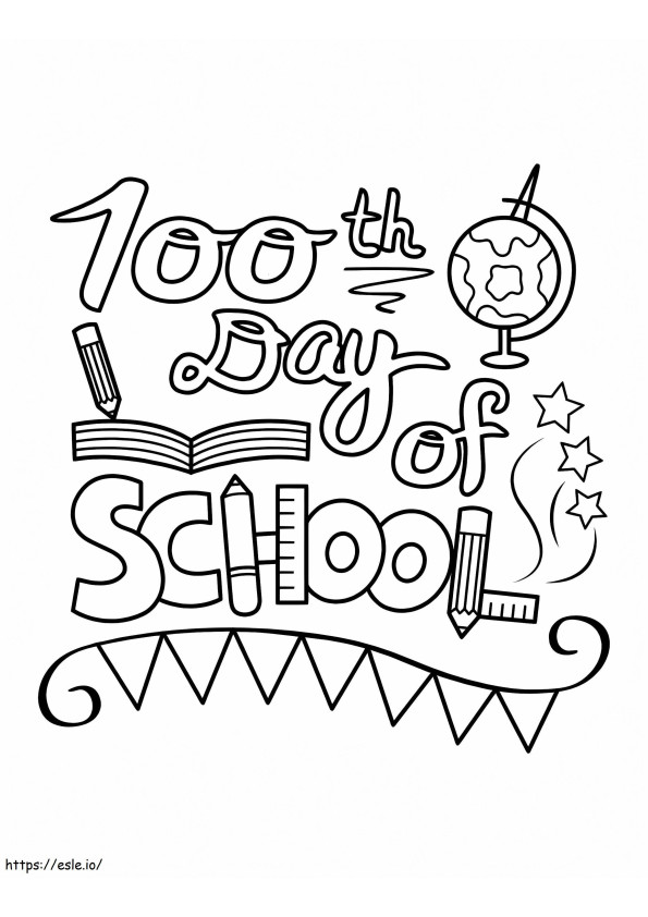 100. koulupäivä tulostettavana värityskuva