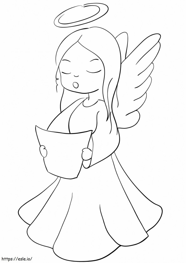 Singing Christmas Angel coloring page